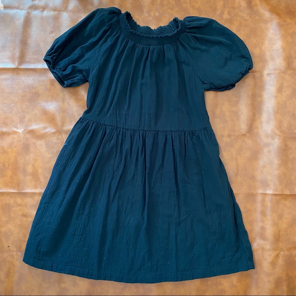 Universal Thread puff sleeve cotton mini dress with pockets - Black